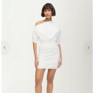 RHODE White Maya Dress, off the shoulder Mini white dress